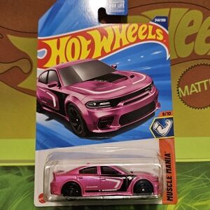 HotWheels Pink Muscle Mania Dodge Charger Hellcat